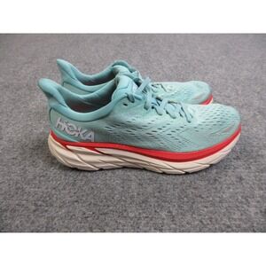 Hoka Clifton 8 Shoes Womens Size 9.5 Blue Red White Running Athletic Lightweight